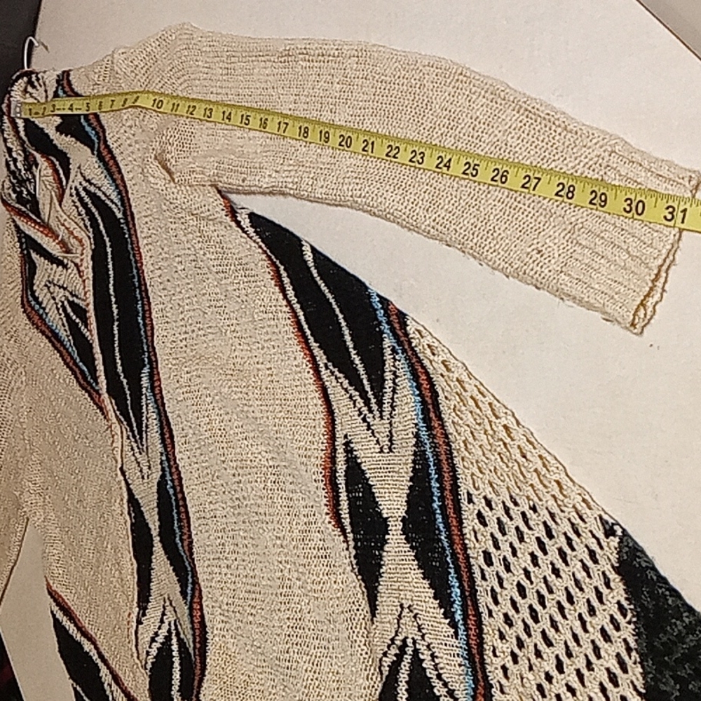 Double Zero Open Front Fringe Cardigan Size Small - image 7